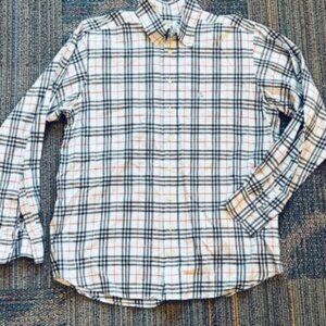 Burberry Classic Blue Plaid Button-Down Dress Shirt -Auth & Excellent Condition!